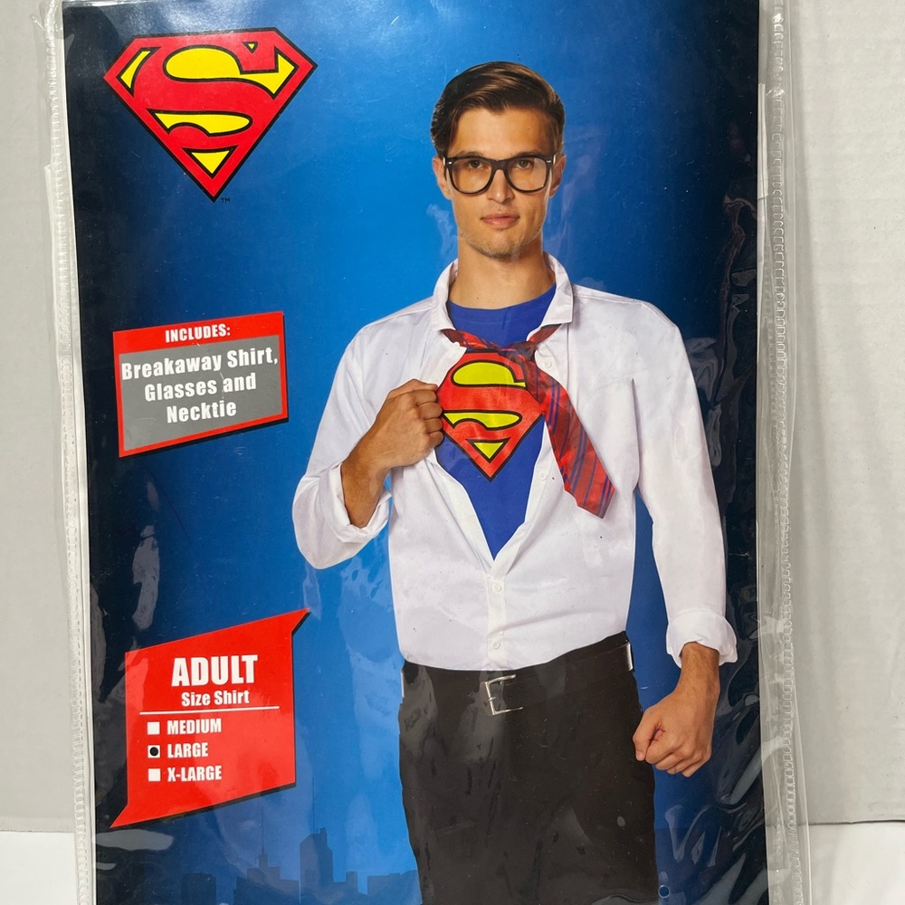 Superman Adult Clark Kent Halloween costume Men’s Large 3